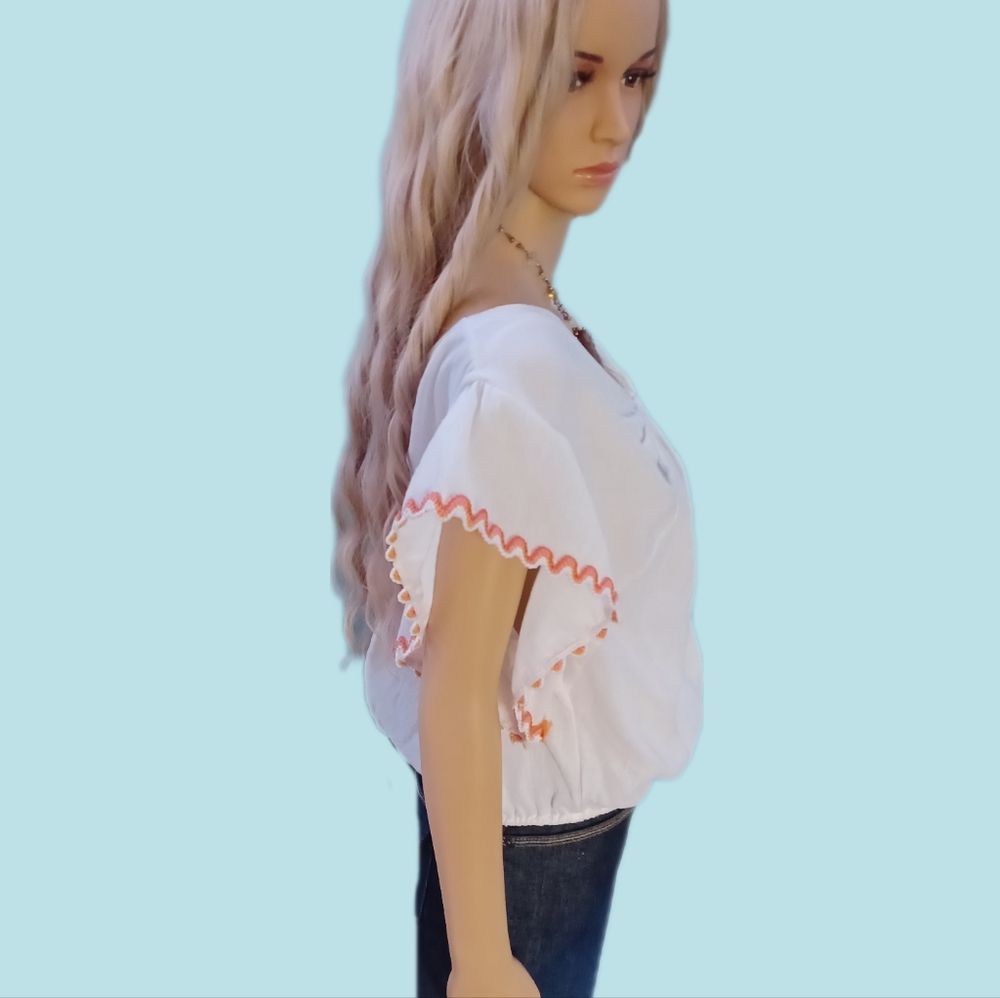 New!Line & Dot L Flutter Sleeve Top - image 5